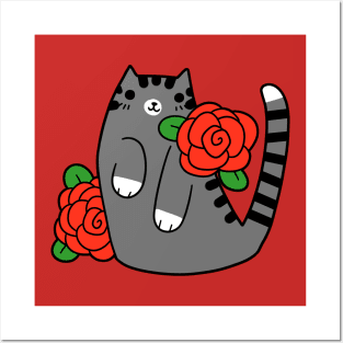 Red Rose Tabby Cat Posters and Art